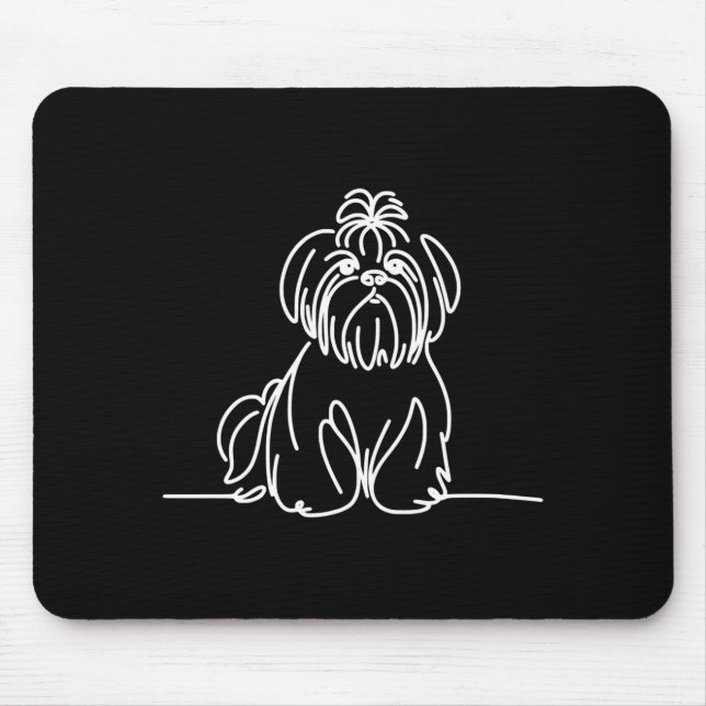 Mousepad Desempenho do proprietário do cão de arte linear S (Frente)
