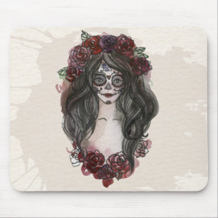 Mousepad Desenhado mão simples Diâmetro de los Muertos