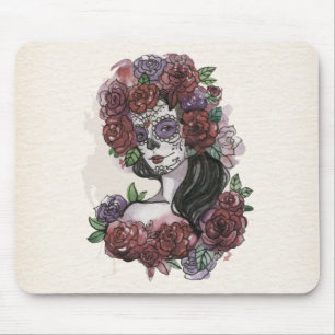 Mousepad Desenhado mão simples Diâmetro de los Muertos