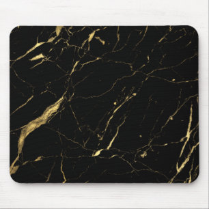 Mousepad Desenhista de mármore preto e Dourado