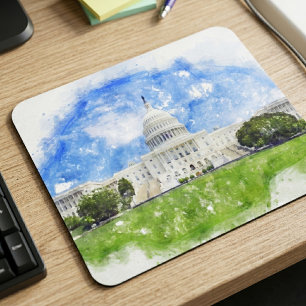 Mousepad Desenho a Pastel do Capitólio dos Estados Unidos