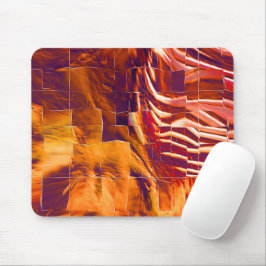 Mousepad Desenho abstrato mosaico de folha de ouro avermelh