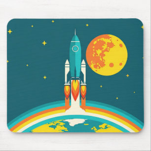 Mousepad Desenho animado de foguete espacial fofo