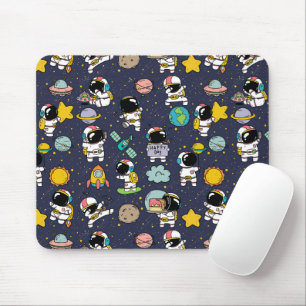 Mousepad Desenho animado do astronauta no espaço sideral