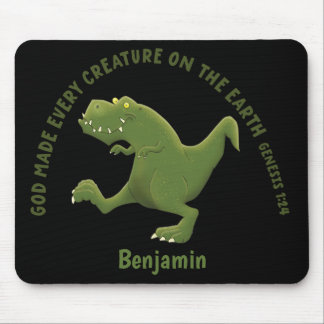 Mousepad Desenho animado engraçado do T rex Deus fez todas