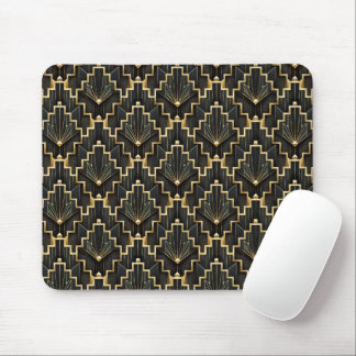 Mousepad Desenho Art Déco Preto e Dourado