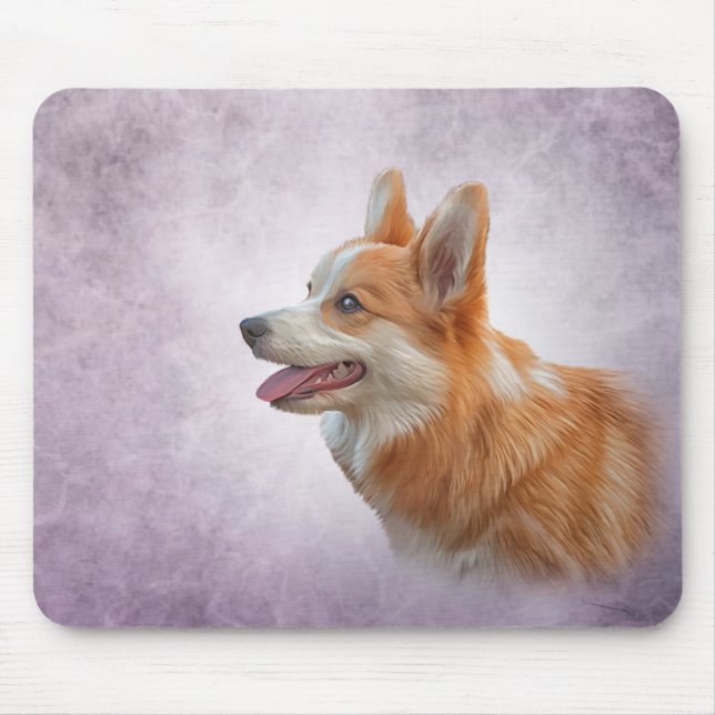 Mousepad Desenho Cão Galês Corgi (Frente)