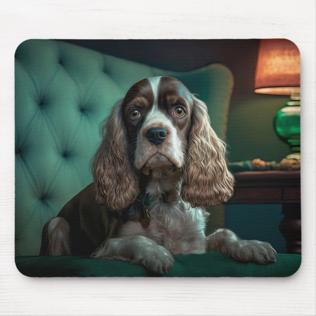 Mousepad Desenho Clássico de Retrato de Cocker Spaniel Eleg (Frente)