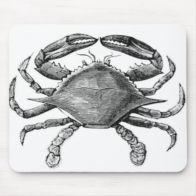 Mousepad Desenho de Caranguejo Antigo (Frente)