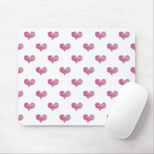 Mousepad Desenho de Coração Rosa Quente do Dia de os namo