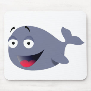 Mousepad Desenho de Festa de Baleia Engraçado