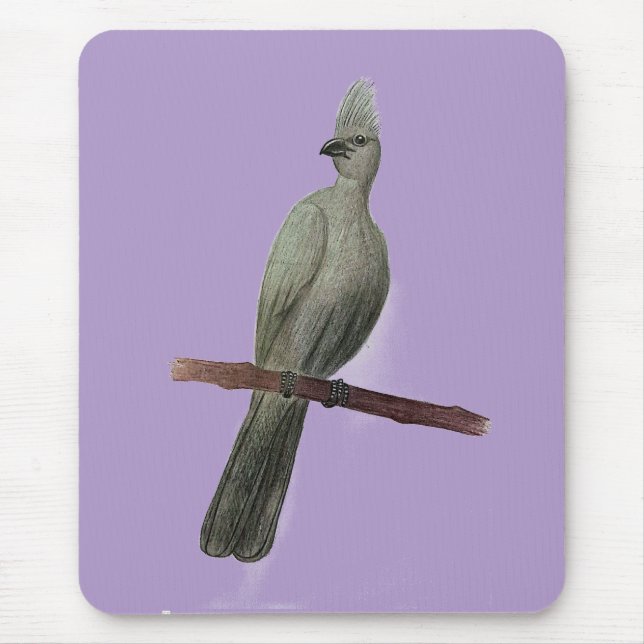 Mousepad desenho de lápis de pássaros para fora de cinza (Frente)