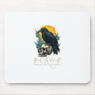 Mousepad Desenho de Lua de Caveira Engraçada F-Caw-F do Cor