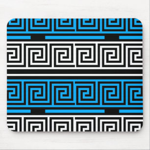 Mousepad Desenho de padrão de frete de chave grega branca p