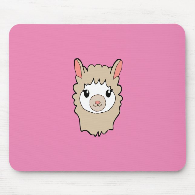 Mousepad Desenho de Rosto Llama Bonito (Frente)