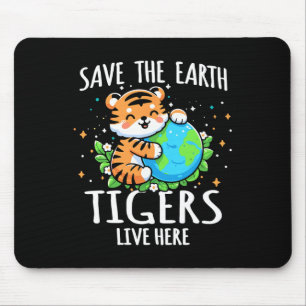 Mousepad Desenho de tigre Salve a Terra - Dia da Terra anim