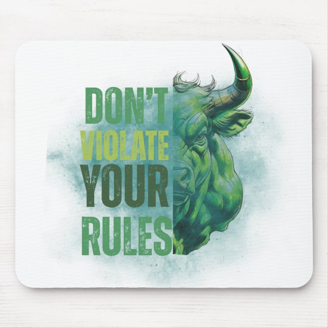 Mousepad Desenho de touro | Lembrete | Motivação (Frente)