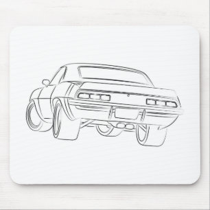 Mousepad Desenho do carro do músculo