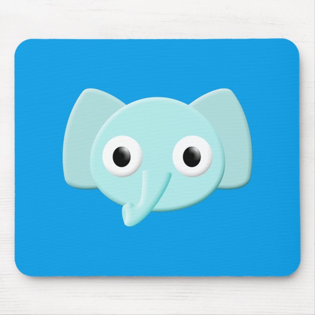 Mousepad Desenho do Elefante Azul Bebê (Frente)