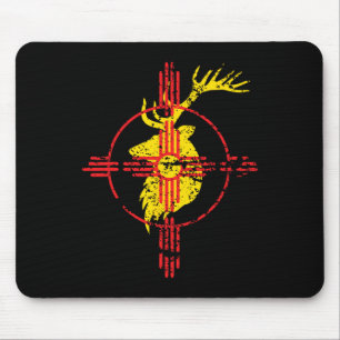 Mousepad Desenho do Símbolo Elk de Bandeira do Novo México 