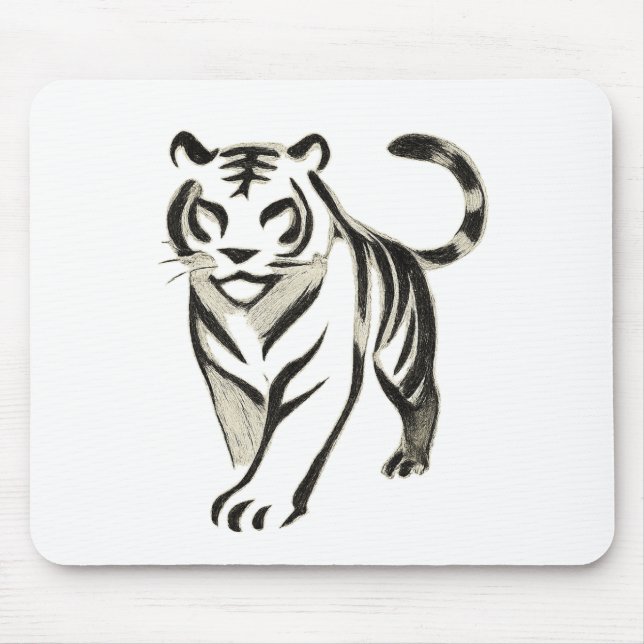 Mousepad Desenho do Tigre Andando - Design da proteção do m (Frente)