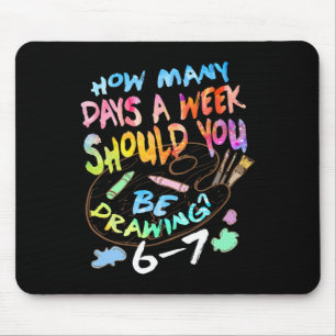 Mousepad Desenho Engraçado Artista de Esboço Amante da Arte