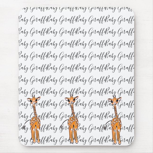 Mousepad Desenho girafa bonito, animais safari (Frente)