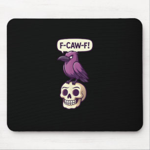 Mousepad Desenho Gráfico de Crânio de Corvo F-Caw-F Humor d