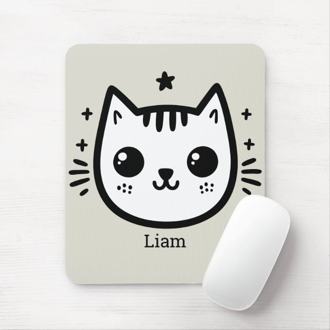 Mousepad Desenho infantil | Preto e Branco | Minimalista (Com mouse)