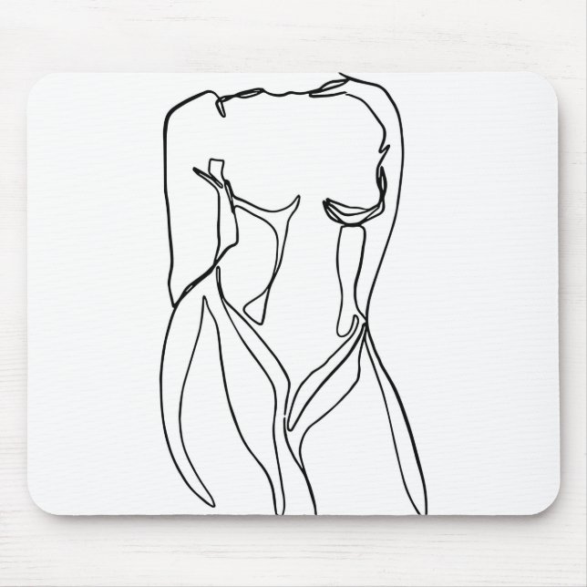 Mousepad desenho mínimo do corpo da mulher (Frente)
