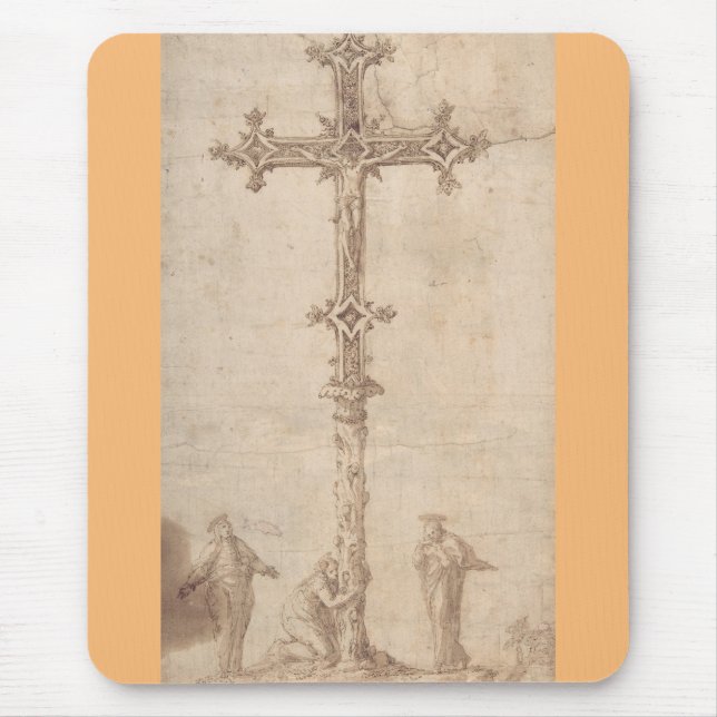 Mousepad Desenho para um Crucifixo com a Virgem Maria (Frente)