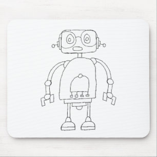 Mousepad Desenho Simples de Robô Inteligente Desenhado À 