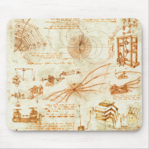 Mousepad Desenho técnico & esboços por Leonardo da Vinci
