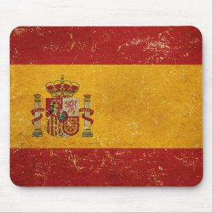 Mousepad Desenho Vintage Grunge da Bandeira Espanhola
