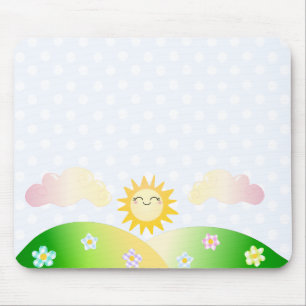 Mousepad Desenhos animados bonitos do kawaii do sol