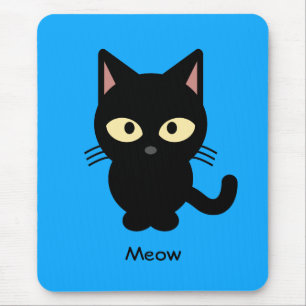 Mousepad Desenhos animados bonitos do meow do gato preto