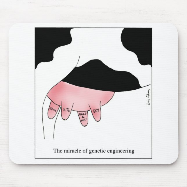 Mousepad Desenhos animados da teta de GMO da vaca da (Frente)