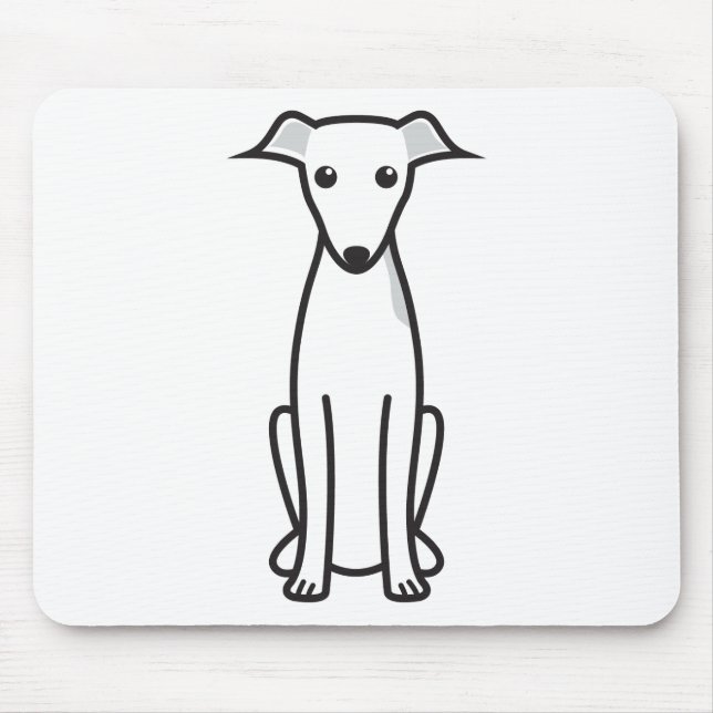 Mousepad Desenhos animados do cão do galgo italiano (Frente)