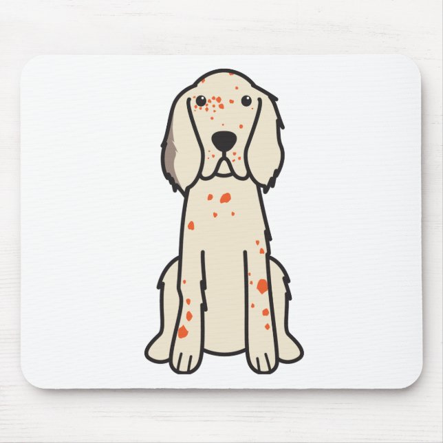 Mousepad Desenhos animados do cão do setter inglês (Frente)