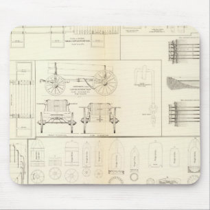 Mousepad Desenhos barcos, pontes, vagões, projéteis