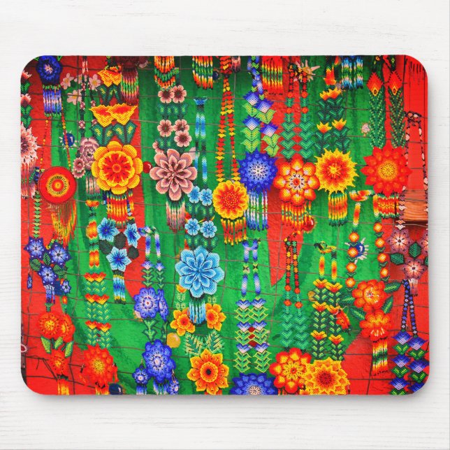 Mousepad Desenhos Coloridos de Flores Hippie (Frente)