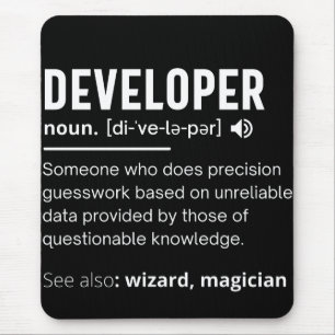 Mousepad Desenvolvedor Dictionary Definition Engraçado dese