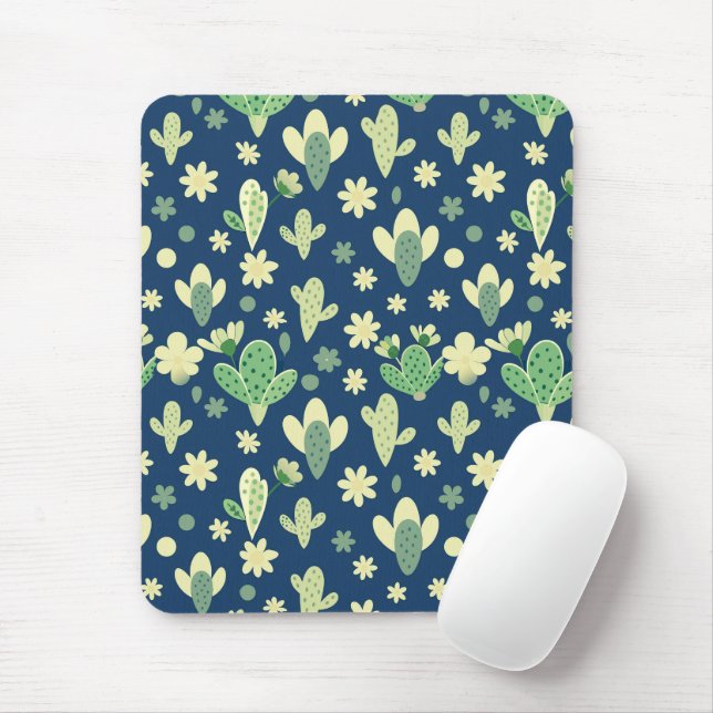 Mousepad Desert Cactus & Succulent Pattern (Com mouse)