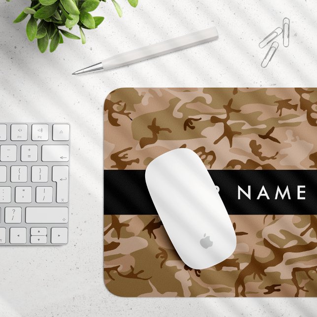Mousepad Desert Camouflage Patterno, seu nome, Personalize (Criador carregado)