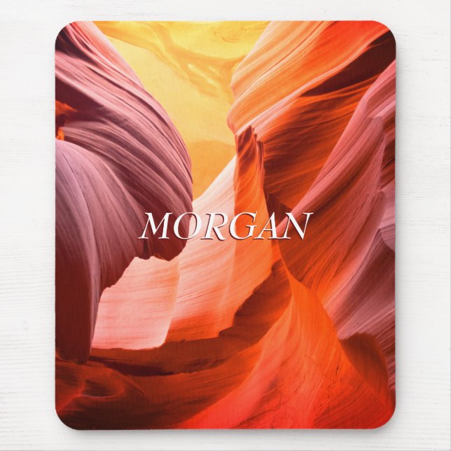Mousepad Desert Slot Canyon ou a sua foto, White Name (Frente)