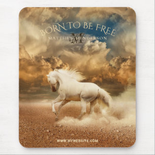 Mousepad Deserto de Cavalo Selvagem Branco - Personalizado