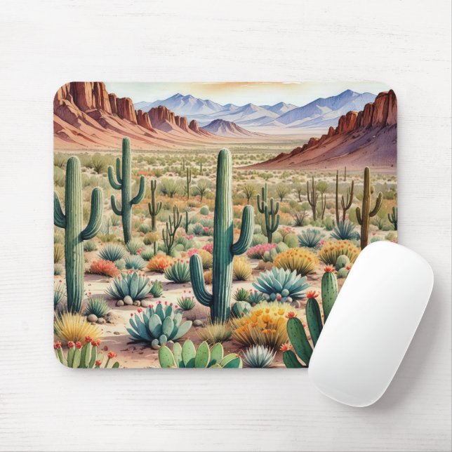 Mousepad Deserto De Vazio Em Aquarela (Com mouse)