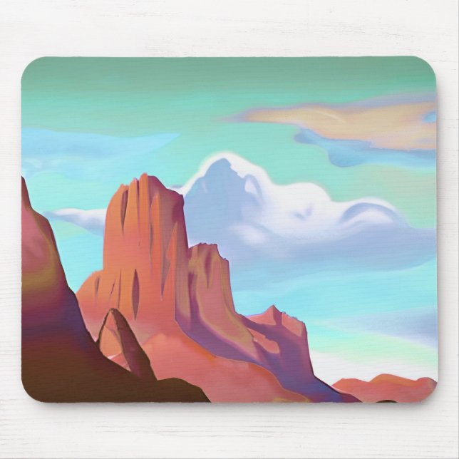 Mousepad Deserto do Sudoeste com Montanhas Arte Minimalista (Frente)