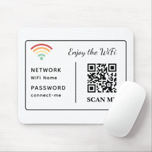 Mousepad Desfrute do nome e senha da rede de código QR WiFi