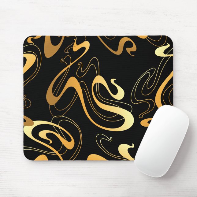 Mousepad Design abstrato amarelo e preto clássico (Com mouse)